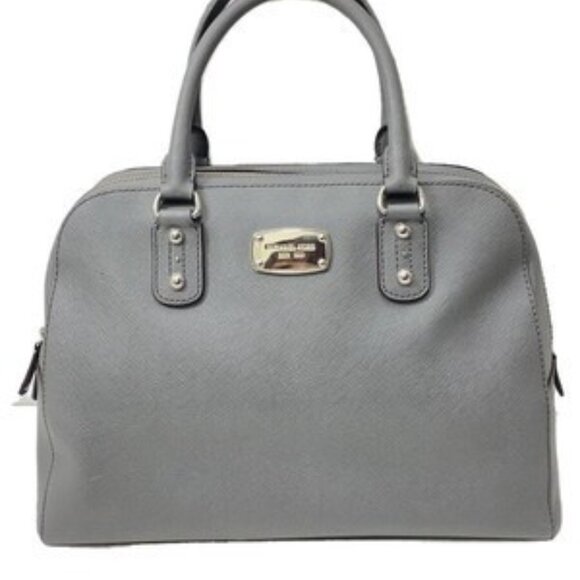 Michael Kors Light Gray Leather Handbag Purse - Picture 1 of 12